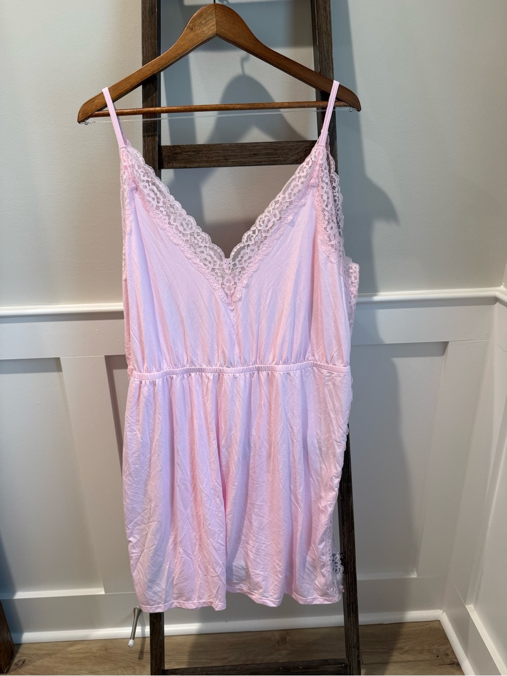 NWT Adore Me Light Pink Lace-Trim Sleep Chemise 1X